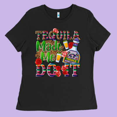 Tequila Made Me Do It Ladies Tee Designed By Nancycooperartshop