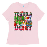 Bubblegum Pink Tequila made me do it Ladies Tee - NancyCooperArtShop