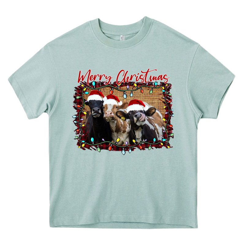 Merry Christmas Cows Heavy Core Tee by Bettercallsaul | Teevron