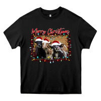 Black Merry Christmas Cows Heavy Core Tee - Bettercallsaul
