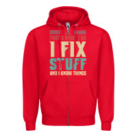 Red that's what i do   i fix stuff and i know things Zipper Hoodie - longCreatives