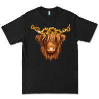 Black sunflower headband highland cow Premium Tee - Jasminsmagicworld