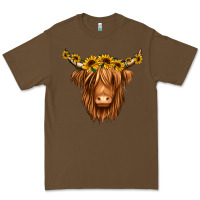 Cacao sunflower headband highland cow Premium Tee - Jasminsmagicworld