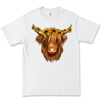 White sunflower headband highland cow Premium Tee - Jasminsmagicworld