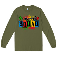 Army Green autism support squad Long Sleeve Tee - OliviaCreatesArt