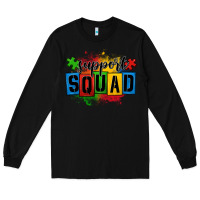 Black autism support squad Long Sleeve Tee - OliviaCreatesArt