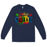 Navy autism support squad Long Sleeve Tee - OliviaCreatesArt