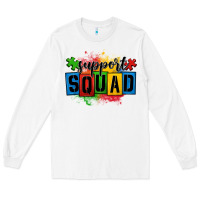 White autism support squad Long Sleeve Tee - OliviaCreatesArt