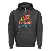 Charcoal Heather flamingo flocking fabulous Zipper Hoodie - Artiststas