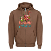 Chestnut flamingo flocking fabulous Zipper Hoodie - Artiststas