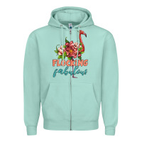 Seafoam flamingo flocking fabulous Zipper Hoodie - Artiststas