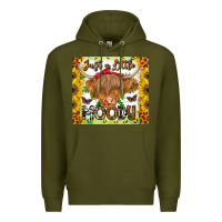 Army Green Just A Little Moody Premium Hoodie - CowhideDigitalArt