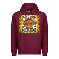 Burgundy Just A Little Moody Premium Hoodie - CowhideDigitalArt