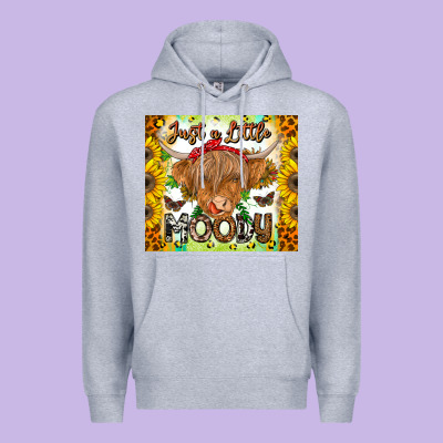 Just A Little Moody Premium Hoodie Designed By Cowhidedigitalart