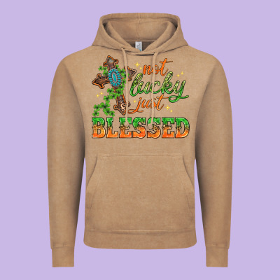 Not Lucky Just Blessed With Cross St. Patricks Day Vintage Hoodie Designed By Howdyjamesfarm