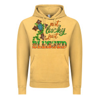 Vintage Mustard Not lucky just Blessed with Cross St. Patricks day Vintage Hoodie - HowdyJamesFarm