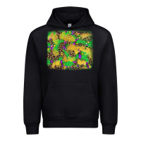 Black mardi gras fleur de lis and leopard background Urban Hoodie - AdoDesignShop