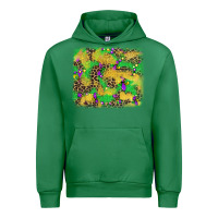 Emerald mardi gras fleur de lis and leopard background Urban Hoodie - AdoDesignShop