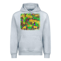 Heather Grey mardi gras fleur de lis and leopard background Urban Hoodie - AdoDesignShop
