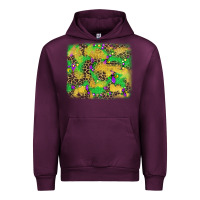 Mauve Wine mardi gras fleur de lis and leopard background Urban Hoodie - AdoDesignShop