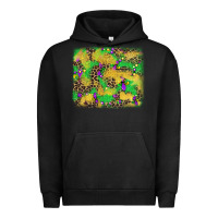 Pigment Black mardi gras fleur de lis and leopard background Urban Hoodie - AdoDesignShop