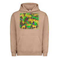 Pigment Burro mardi gras fleur de lis and leopard background Urban Hoodie - AdoDesignShop