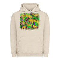 Pigment French Oak mardi gras fleur de lis and leopard background Urban Hoodie - AdoDesignShop