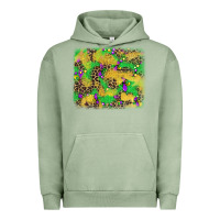Pigment Oil Green mardi gras fleur de lis and leopard background Urban Hoodie - AdoDesignShop