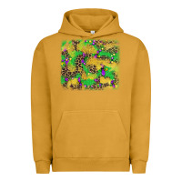 Pigment Peanut Butter mardi gras fleur de lis and leopard background Urban Hoodie - AdoDesignShop