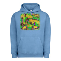 Pigment Pebble Blue mardi gras fleur de lis and leopard background Urban Hoodie - AdoDesignShop