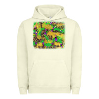 Pigment Pistachio mardi gras fleur de lis and leopard background Urban Hoodie - AdoDesignShop