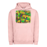 Pigment Salmon mardi gras fleur de lis and leopard background Urban Hoodie - AdoDesignShop