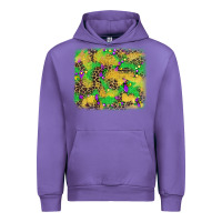 Tulip mardi gras fleur de lis and leopard background Urban Hoodie - AdoDesignShop