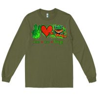 Army Green Peace Love Frogs Long Sleeve Tee - Jasminsmagicworld