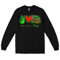 Black Peace Love Frogs Long Sleeve Tee - Jasminsmagicworld