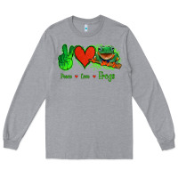 Heather Grey Peace Love Frogs Long Sleeve Tee - Jasminsmagicworld