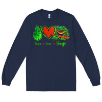 Navy Peace Love Frogs Long Sleeve Tee - Jasminsmagicworld