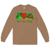 Toasted Coconut Peace Love Frogs Long Sleeve Tee - Jasminsmagicworld