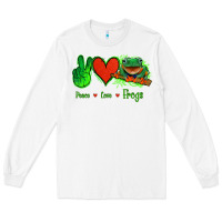 White Peace Love Frogs Long Sleeve Tee - Jasminsmagicworld