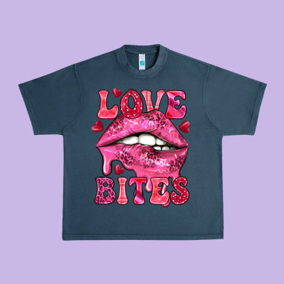 Love Bites Valentine's Day Urban Heavy Tee Designed By Howdyjamesfarm