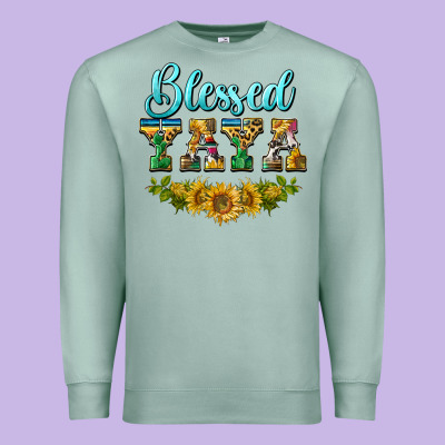 Blessed Yaya Premium Sweatshirt Designed By Barkaloodesign