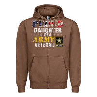 Chestnut proud daughter of a army veteran american flag military gift Zipper Hoodie - longCreatives