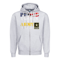 Heather Grey proud daughter of a army veteran american flag military gift Zipper Hoodie - longCreatives