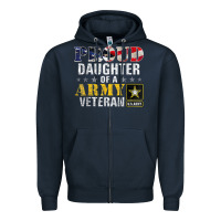 Navy proud daughter of a army veteran american flag military gift Zipper Hoodie - longCreatives