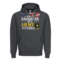 Smoke proud daughter of a army veteran american flag military gift Zipper Hoodie - longCreatives