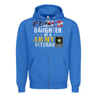 True Royal proud daughter of a army veteran american flag military gift Zipper Hoodie - longCreatives