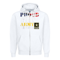 White proud daughter of a army veteran american flag military gift Zipper Hoodie - longCreatives