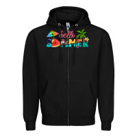 Black hello summer Zipper Hoodie - Artiststas