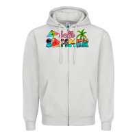 Dove Grey hello summer Zipper Hoodie - Artiststas
