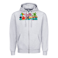 Heather Grey hello summer Zipper Hoodie - Artiststas
